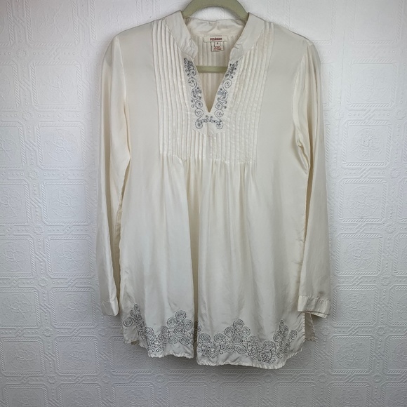 Sundance Tops - Sundance Silk Embroidered Blouse Small Flaw A183